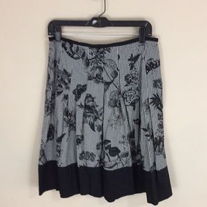 Talbots Petites Gingham Floral Butterfly Print Skirt Size 10 P